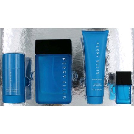 PERRY ELLIS PURE BLUE  4PCS SET 100 ML