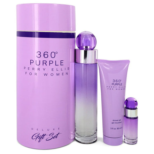 PERRY ELLIS 360 PURPLE  4PCS SET 100 ML